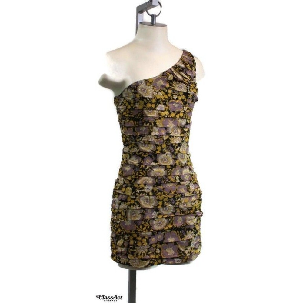 Zara One Shoulder Multi Color Floral Party Clubbing Mini Dress NWT Sz S